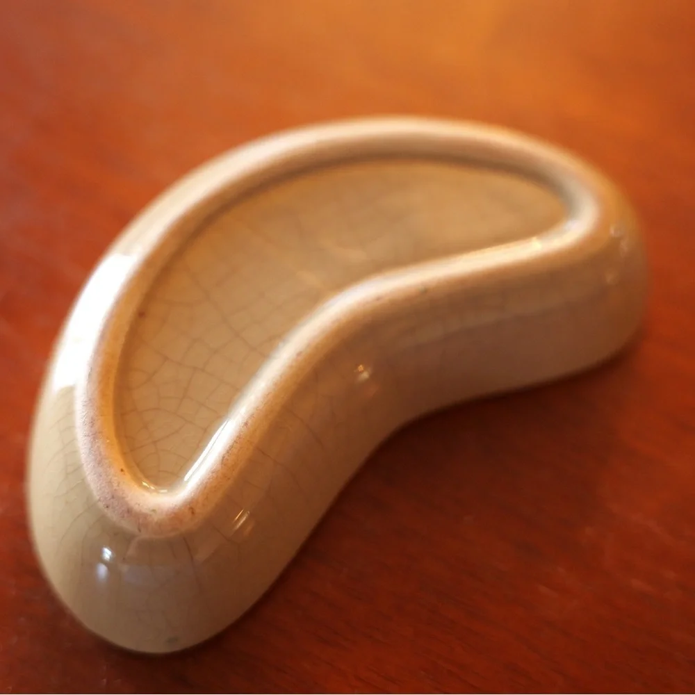 Vintage Kidney Bean Style Handmade Pottery Piece